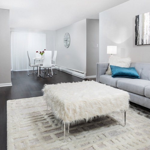 Open space living area with natural lighting